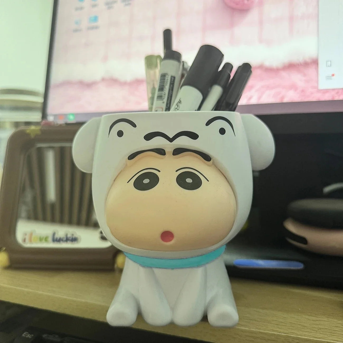 Crayon Shin chan Anime Student School Supplies Cartoon Decorative Ornament Storage Box Pen Holders Student Boy Girl Gift Toys
