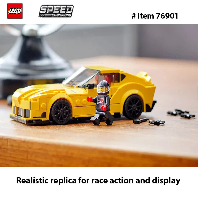 LEGO 76901Speed Champions Toyota GR Supra  Collectible Sports Car Toy Building Set with Racing Driver Minifigure