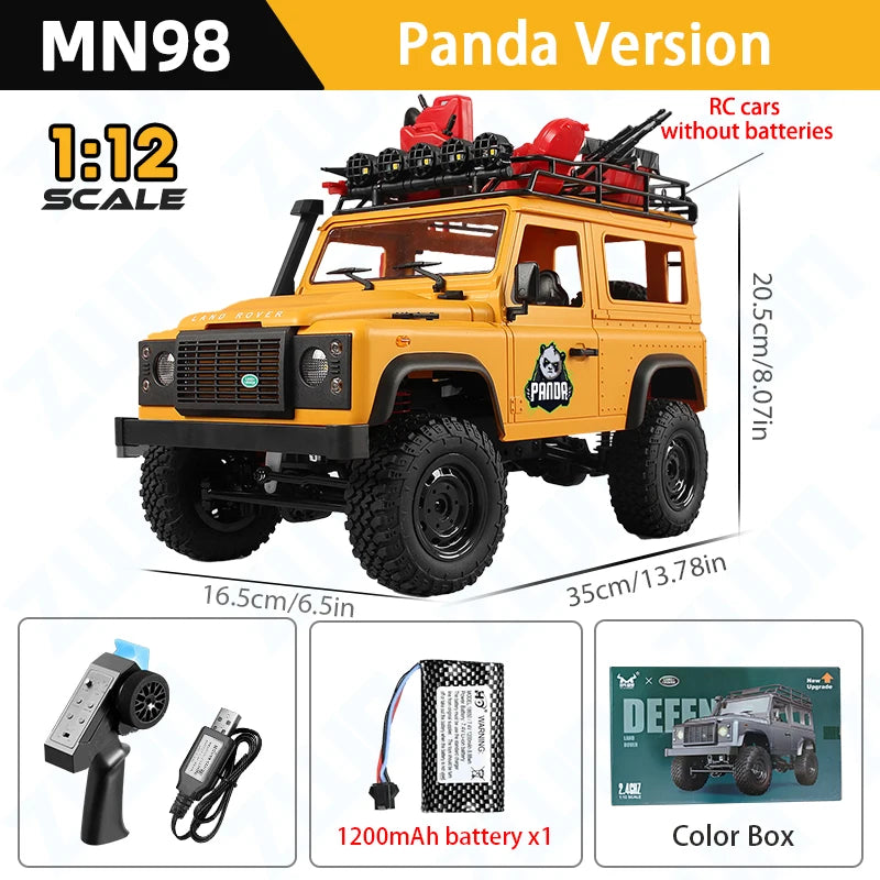 MN99s MN98 1:12 MN Model RTR Version RC Car 2.4G 4WD RC Rock Crawler Defender Remote Control Car 1/12 RC Truck Cars Toys