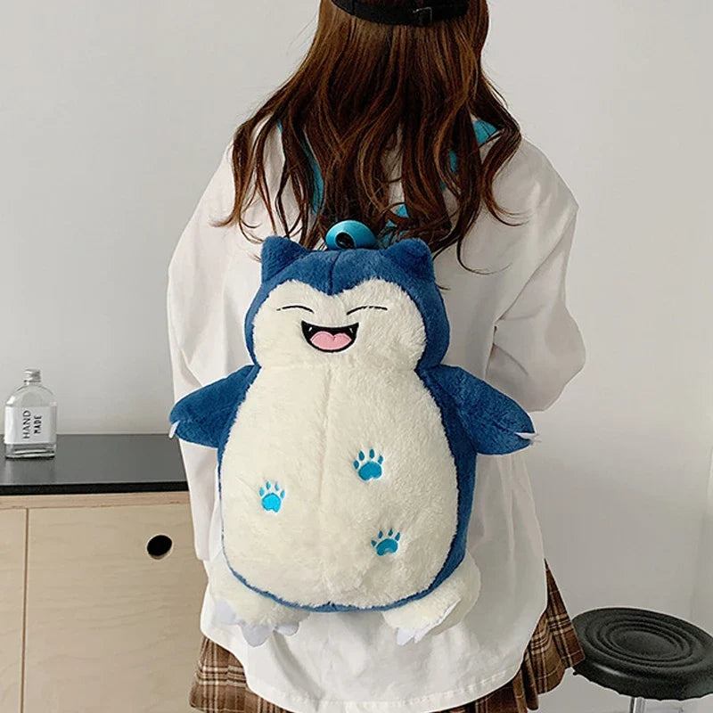 Pokémon Eevee Pikachu Plush Toys Knapsack Charmander Plushie Anime Backpack Birthday Pokemon Snorlax Gift for Kids Xmas Bag