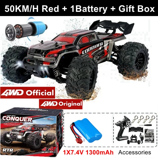 4WD Remote Control Car Off Road 4x4 RC Car High Speed Buggy Truck Super Brushless 50 or 80KM/H Fast Drift Racing Toy Gift