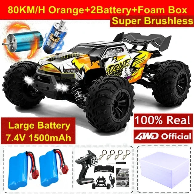 4WD Remote Control Car Off Road 4x4 RC Car High Speed Buggy Truck Super Brushless 50 or 80KM/H Fast Drift Racing Toy Gift