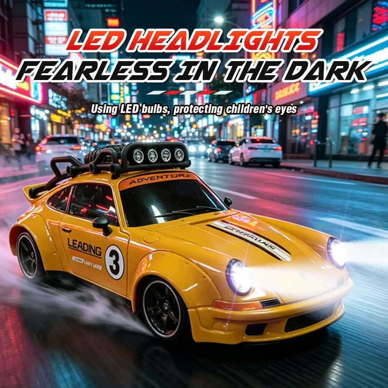 2026 New RC Car 1/18 Retro Remote Control Cars with Lights Racing Vehicle 2.4G Radio High Speed Drift Model Toys for Boys Gifts