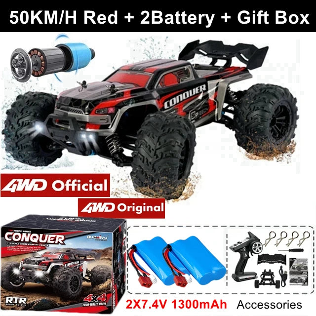 4WD Remote Control Car Off Road 4x4 RC Car High Speed Buggy Truck Super Brushless 50 or 80KM/H Fast Drift Racing Toy Gift