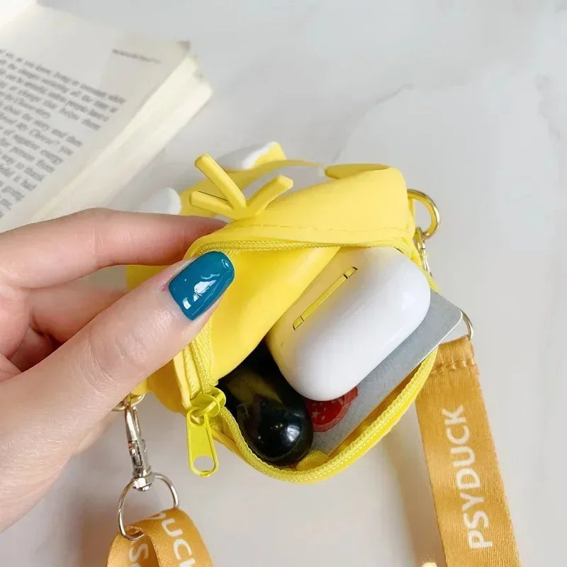 Pokemon Anime Pikachu Lovely Fashion Bag Princess Small Storage Silicone Purse Messenger Cartoon Figures Model Toys Kids Gift