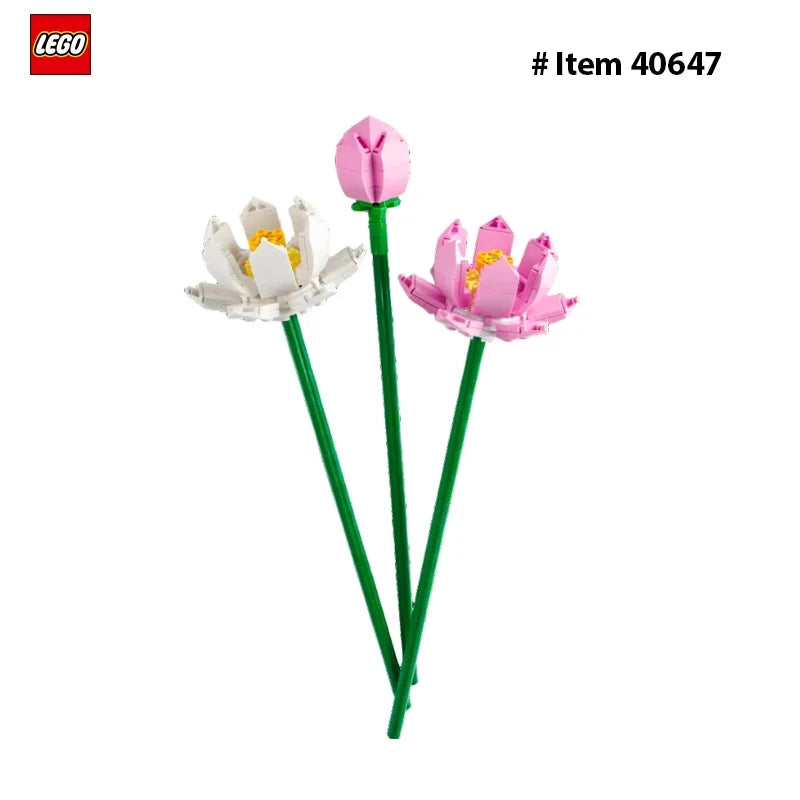 LEGO 40647 Lotus Flower,Girls&Boys, Ages 8+Artificial Lotus Flowers for Home Decor & Display-Creative Gift Idea for Her &