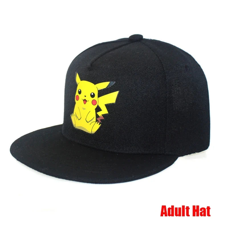 Anime Figure Pokemon Baseball Cap Pikachu Hat Adjustable Pokemon Cosplay Hip Hop Cartoon Adult Hats Boy Girl Kids Birthday Gifts