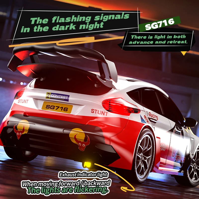 1/24 4WD RC Car 2.4G High Speed Drift Remote Control Car 20 Km/h With Led Light Radio Controlled GTR Racing Model Boy Toy Gift