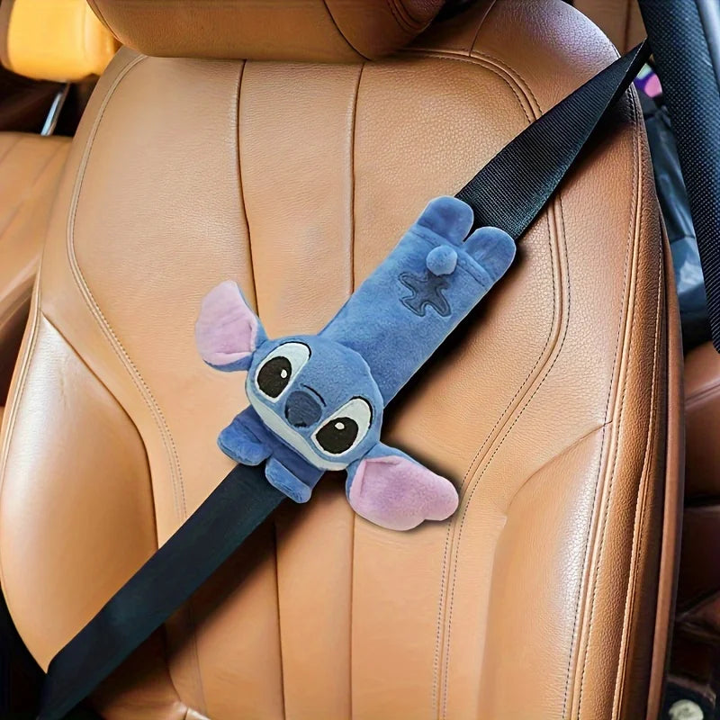 1 Disney Stitch Soft Car Seat Belt Shoulder Pad - Comfortable Neck Support, Ideal Gift for Birthdays