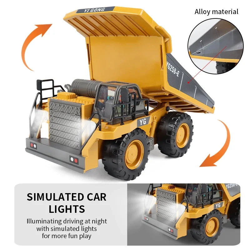 RC Car Children Toys Remote Control Car Toys For Boys Radio Control Excavator Dump Truck Bulldozer Electric Car Kids Toys Gift