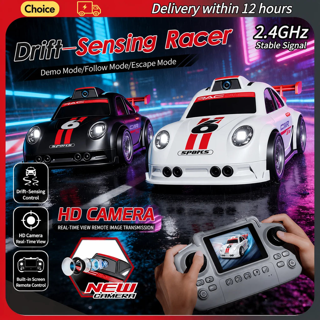 2.4GHz Drift Sensing RC Car Model C6 with HD Camera Demo Follow Escape Mode High Speed Remote Control Racing Toys for Children's