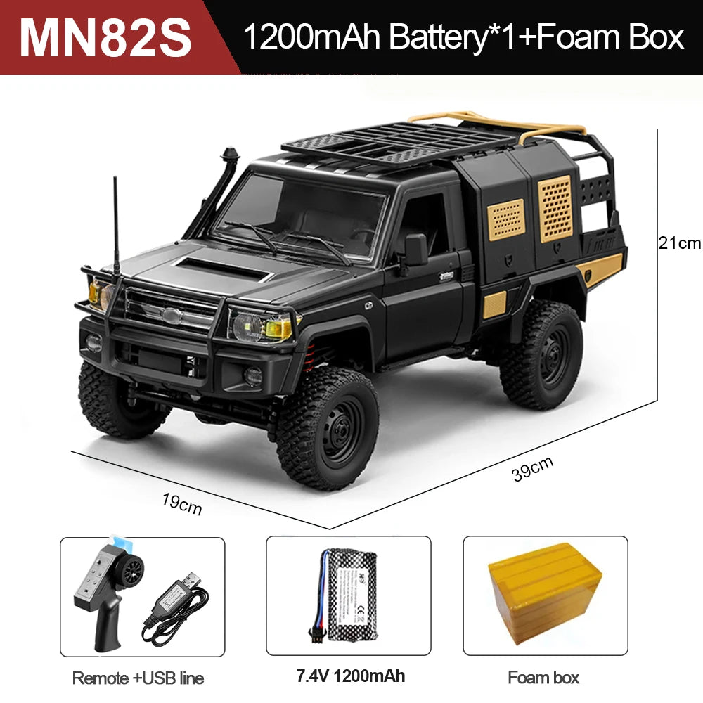 MN82S RC Crawler 1/12 Full Scale LC79 RC Pickup Short Truck 4WD Remote Control Climbing Off-road Car Toys for Boys Adults Gifts