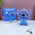New Anime Lio&Stitch Fan Children Student Kawaii Cartoon Small Fan Boys Girls Summer Portable Cool Fan Kids Gifts Toys