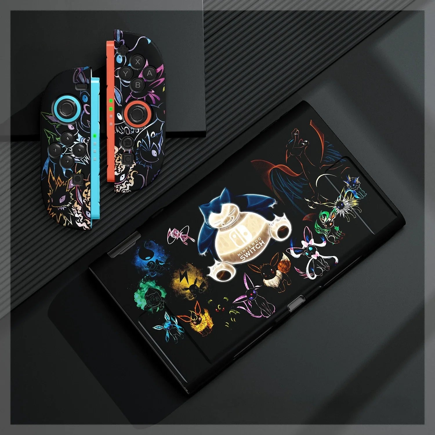 Cartoon Gengar Case for Nintendo Switch 2/NS Oled Game Console Joy-con Split Type Design Shockproof Drop Proof Protective Cover