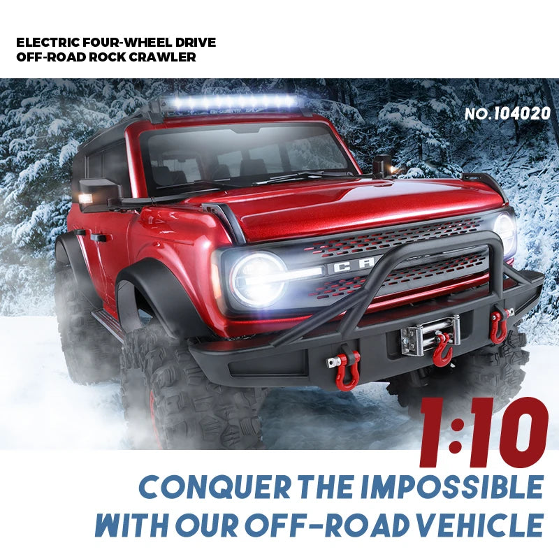 WLtoys 104020 1/10 Professional RC Car Off Road 4x4 2.4G 4WD Remote Control Climbing Cars 45mins Upgrade Version Adult Kids Toy