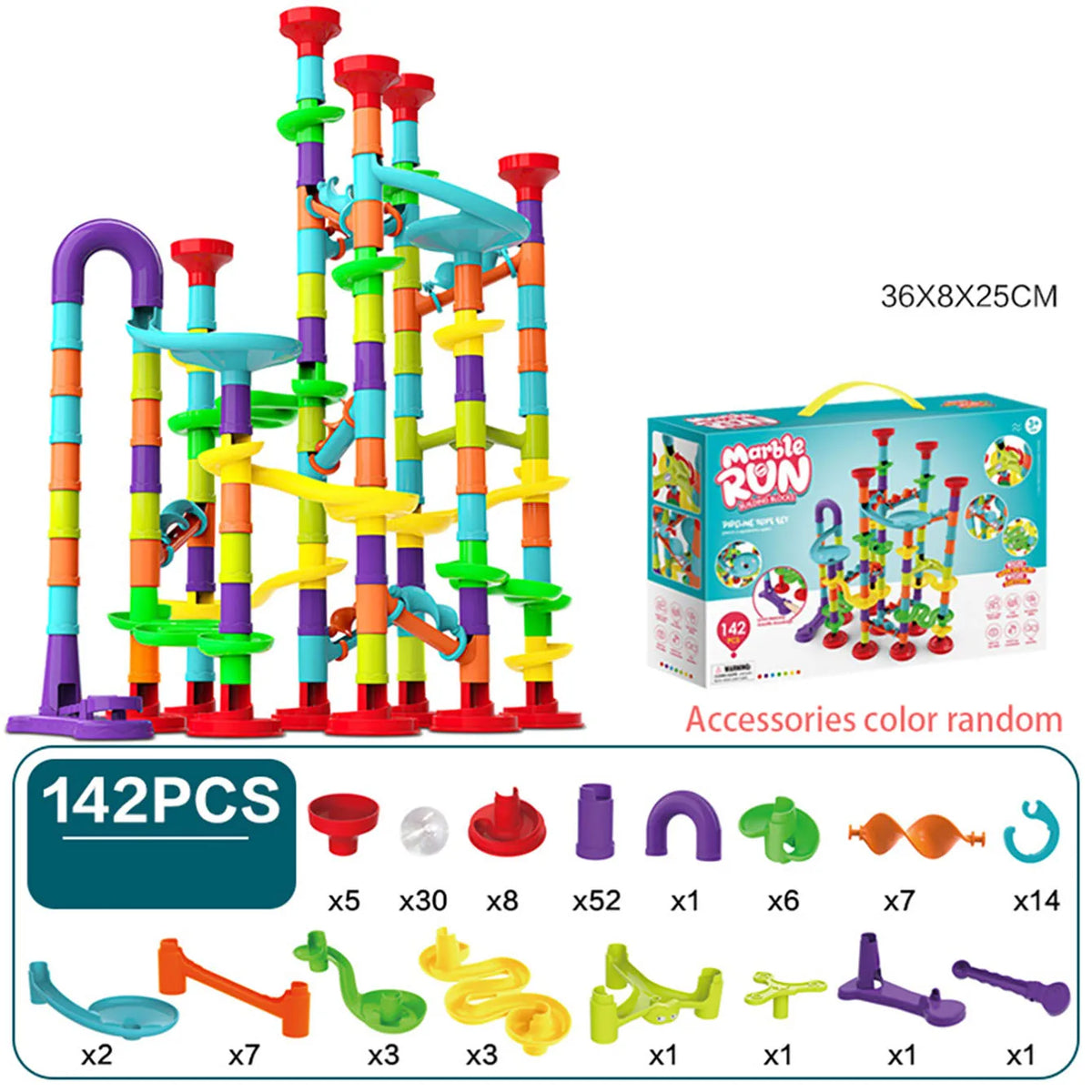 Children'S Diy Montessori Toy Puzzle Track Block Children'S Building Assembly Maze Ball Roller Toy Family Interactive Game Gift