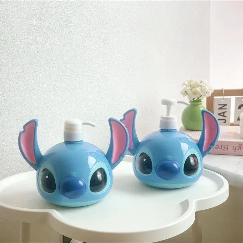 Stitch Lotion Dispenser Kawaii Cartoon Pump Bottle Bathroom Ornament Home Decor Bathroom Accessories Boy Girl Gifts