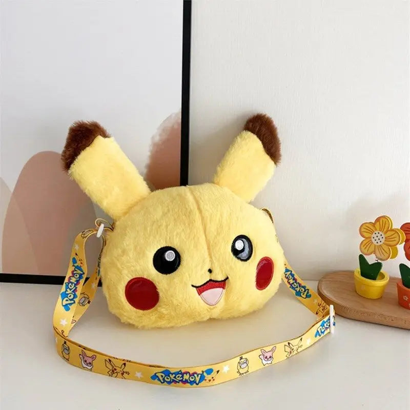 Pokemon Anime Cute Pikachu Plush Crossbody Bag Backpack Student School Supplies Creative Funny Kids Birthday Gifts