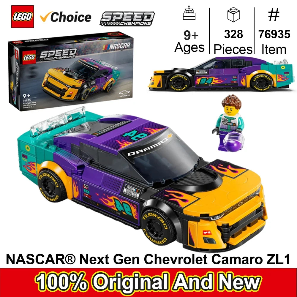 LEGO 76935 Speed Champions NASCAR Next Gen Chevrolet Camaro ZL1, Model Racecar Building Set, Collectible Racing Toy for Kids