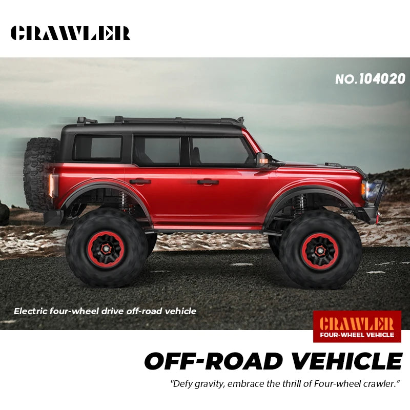WLtoys 104020 1/10 Professional RC Car Off Road 4x4 2.4G 4WD Remote Control Climbing Cars 45mins Upgrade Version Adult Kids Toy
