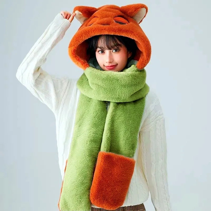 New Disney Cartoon Zootopia Character Judy Nick Plush Hat Warmth Soft Winter Warm Ear Hoods Boys and Girls Holiday Xmas Gift