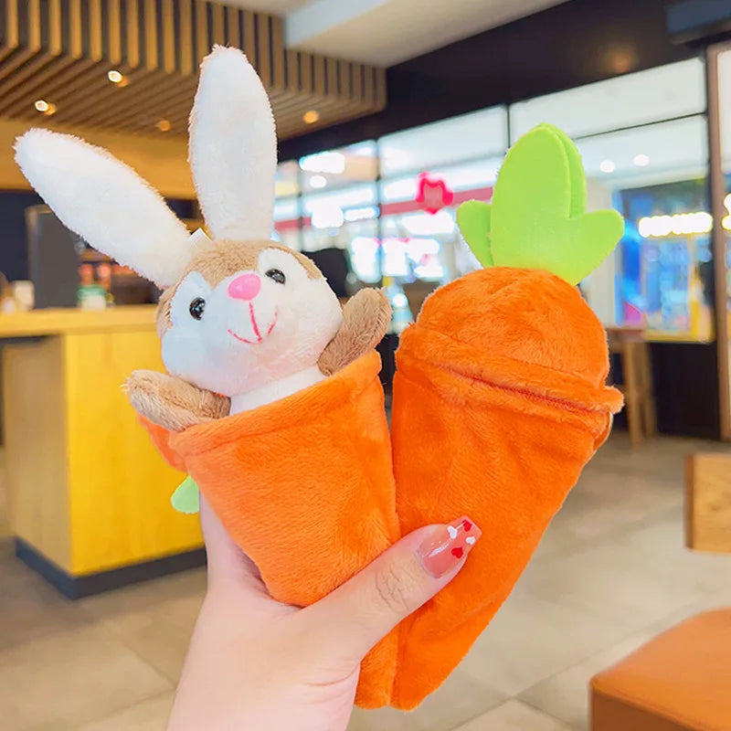 Kawaii Rabbit Carrot Plush Pendant Detachable Cute Bunny Vegetable Stuffed Keychain Bag Charm Car Hanging Gift for Kids