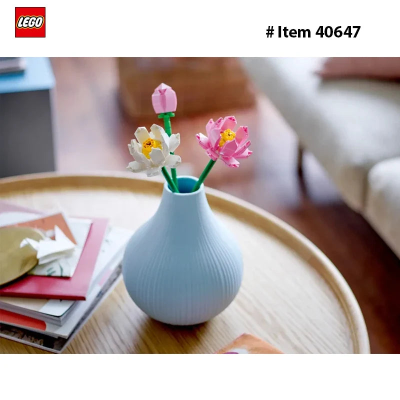 LEGO 40647 Lotus Flower,Girls&Boys, Ages 8+Artificial Lotus Flowers for Home Decor & Display-Creative Gift Idea for Her &