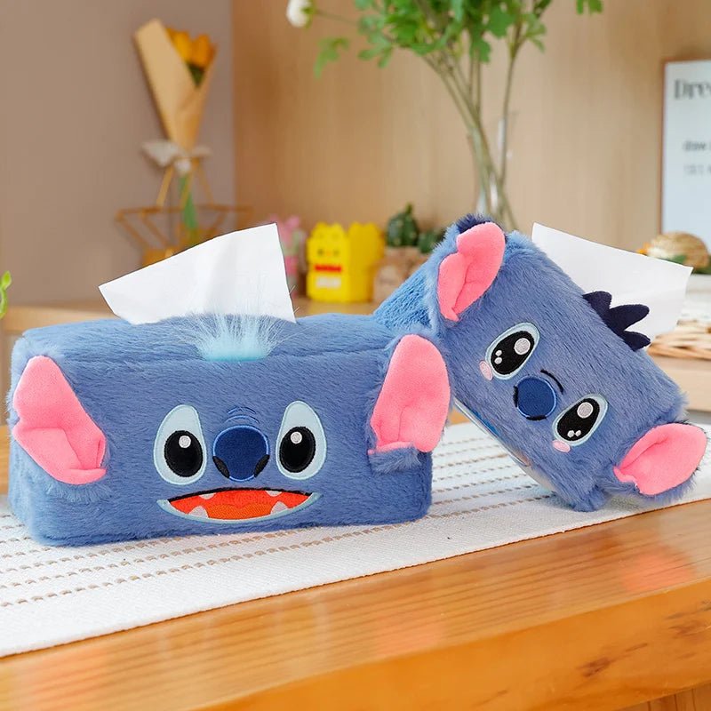 Disney Stitch Stitch Plush Tissue Boxes Storage Case Organizer Ornament Craft Desktop Tissue Holder Kitchen Tissue Box Gift