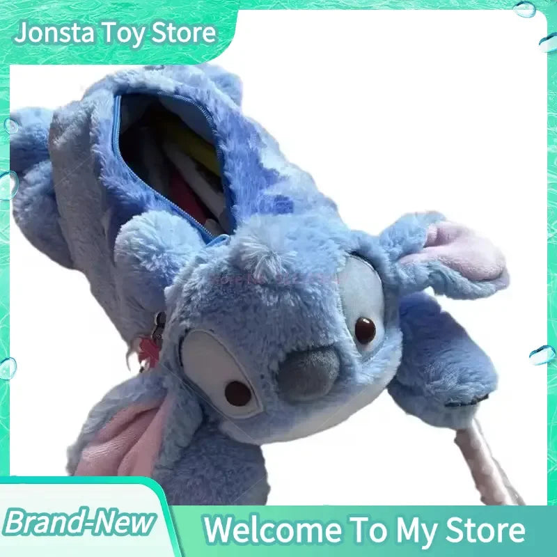 【Stock】Stitch Plush Cute Pencil Case Anime Kawaii Pen Bag Kids School Home Stationery Box Lilo & Stitch Plush Bags Kids Gift Toy