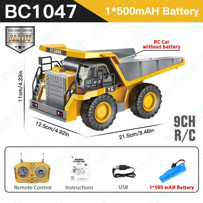 RC Car Children Toys Remote Control Car Toys For Boys Radio Control Excavator Dump Truck Bulldozer Electric Car Kids Toys Gift