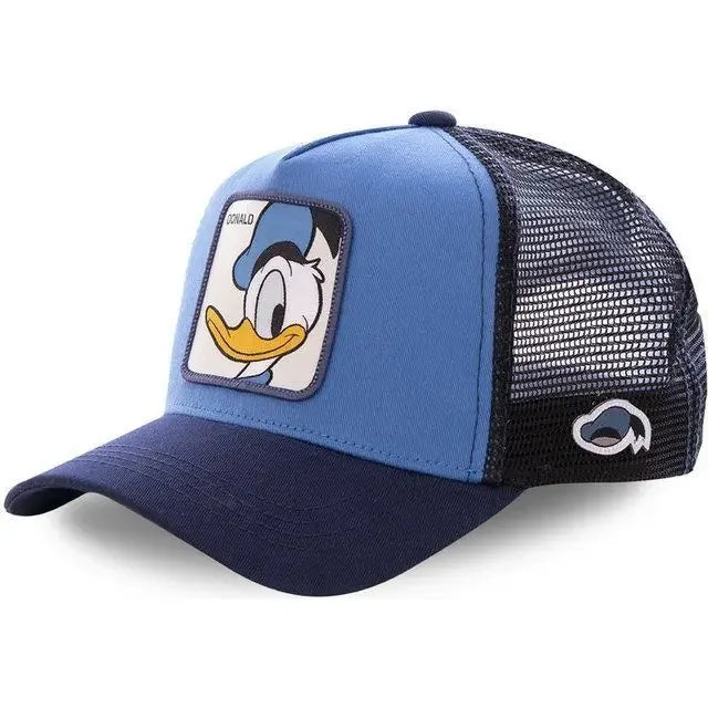 Kawaii Mickey Trucker Cap Mesh Back Baseball Hat Adjustable Cartoon Donald Duck Hip Hop Sun Protection Outdoor Streetwear Gifts