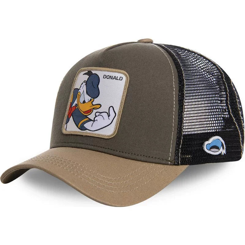Kawaii Mickey Trucker Cap Mesh Back Baseball Hat Adjustable Cartoon Donald Duck Hip Hop Sun Protection Outdoor Streetwear Gifts
