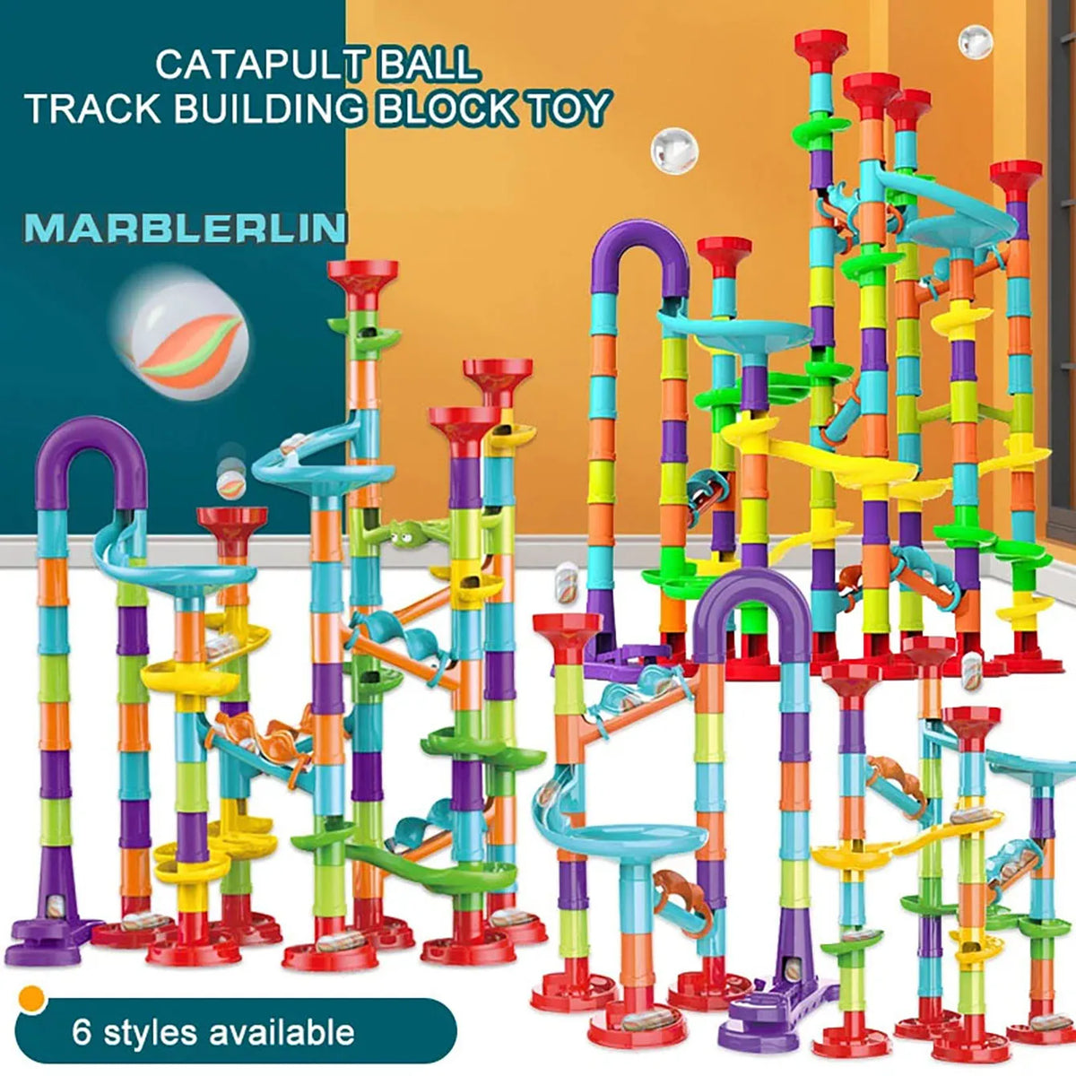 Children'S Diy Montessori Toy Puzzle Track Block Children'S Building Assembly Maze Ball Roller Toy Family Interactive Game Gift