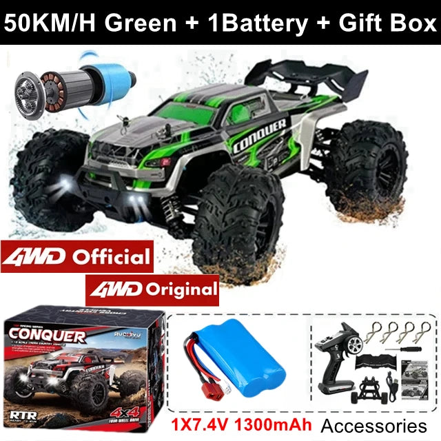 4WD Remote Control Car Off Road 4x4 RC Car High Speed Buggy Truck Super Brushless 50 or 80KM/H Fast Drift Racing Toy Gift