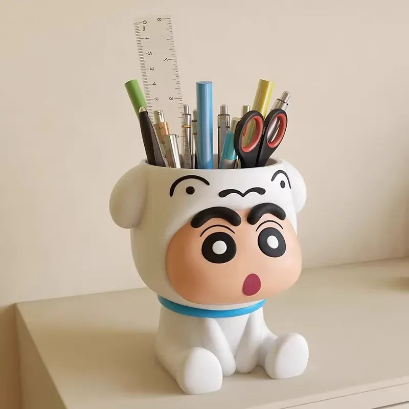 Crayon Shin chan Anime Student School Supplies Cartoon Decorative Ornament Storage Box Pen Holders Student Boy Girl Gift Toys