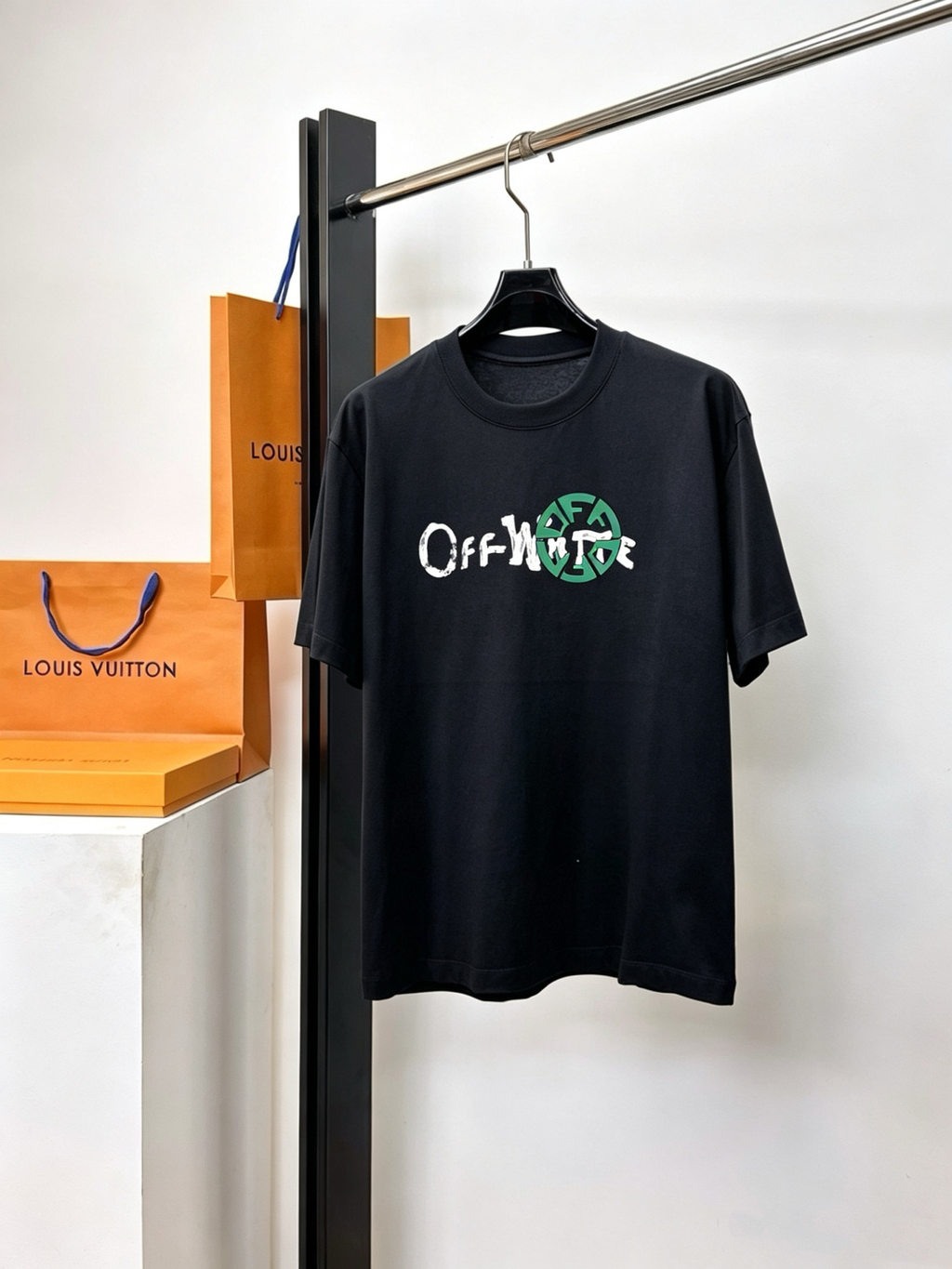 Off-White Floral Botanical Graphic Print Crewneck T-Shirt SS26