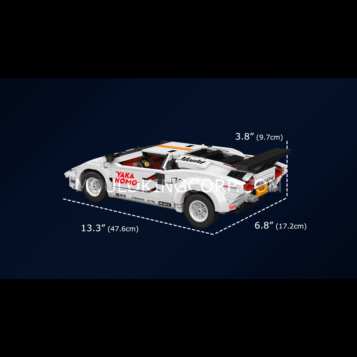 MOULD KING 10045 80S Italian Bull Coutach Sports Car Building Set | 1,495 PCS