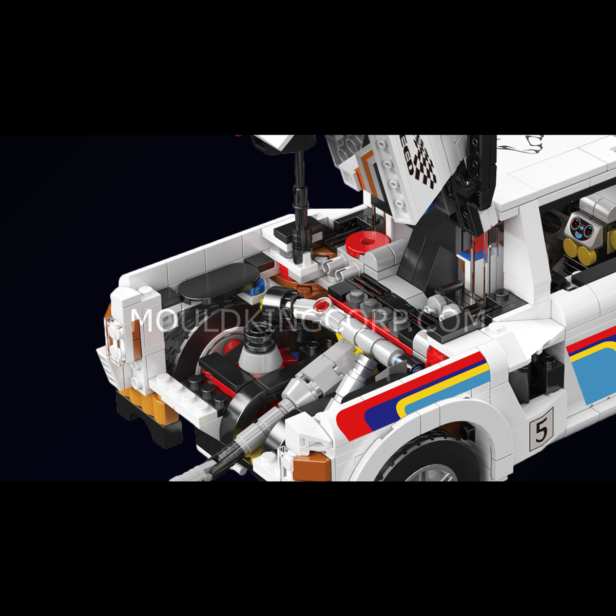 Mould King 10272 1980s Group B Rally Car Building Set | 1,477 Pcs