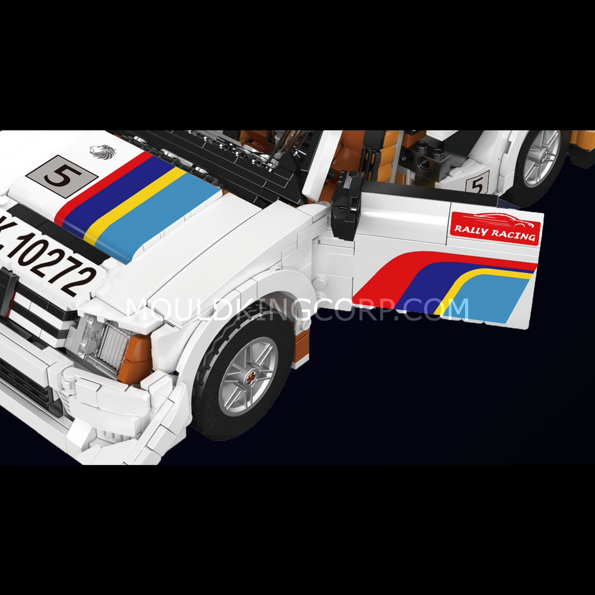 Mould King 10272 1980s Group B Rally Car Building Set | 1,477 Pcs