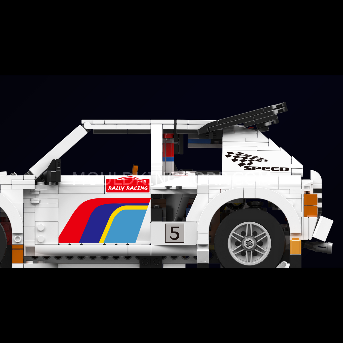 Mould King 10272 1980s Group B Rally Car Building Set | 1,477 Pcs