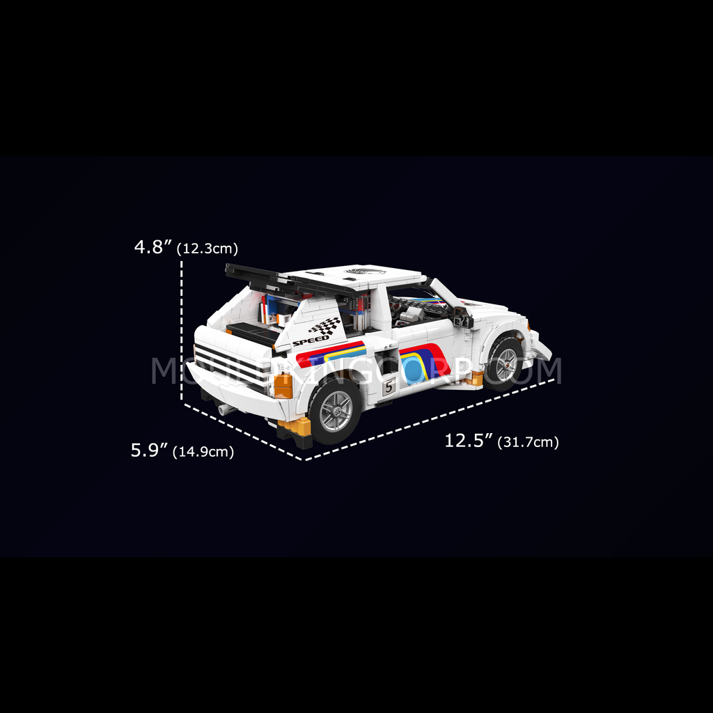 Mould King 10272 1980s Group B Rally Car Building Set | 1,477 Pcs
