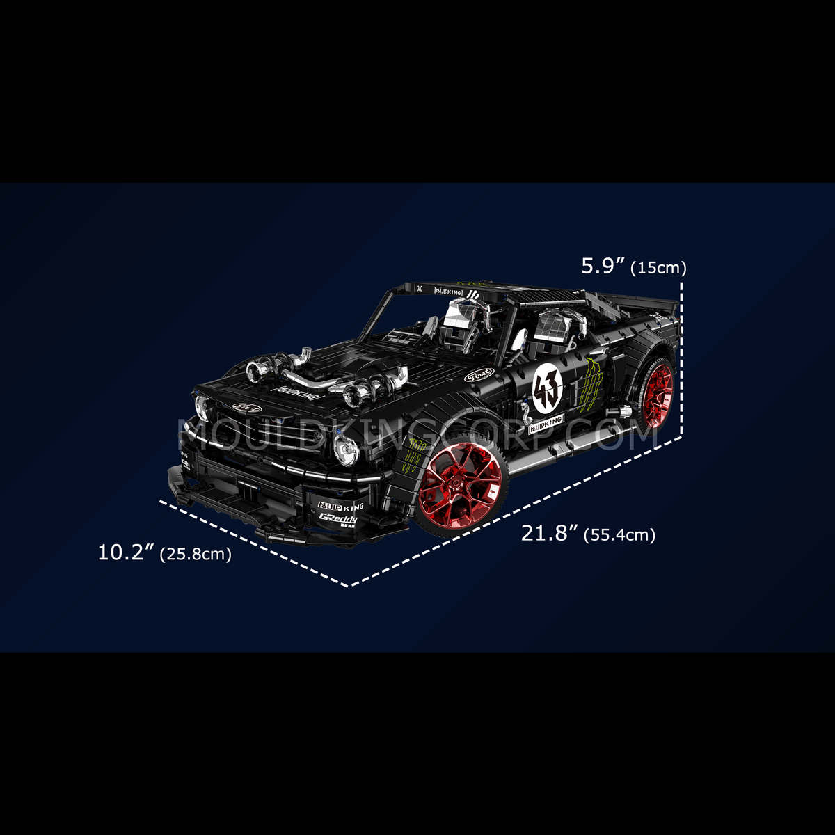 Mould King 13108S Mustang 1,400BHP Remote Controlled Sports Car Model Building Set | 3,201